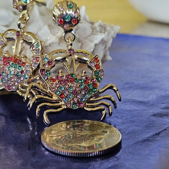 🦀🐚🪸Colorful Crab Earrings - NWOT🪸🐚🦀 - Picture 13 of 14